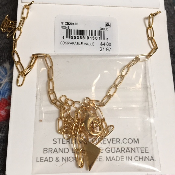 Sterling ForeverWilda Evil Eye Pendant Necklace 14 k NWT 16”-(2” - Picture 5 of 10